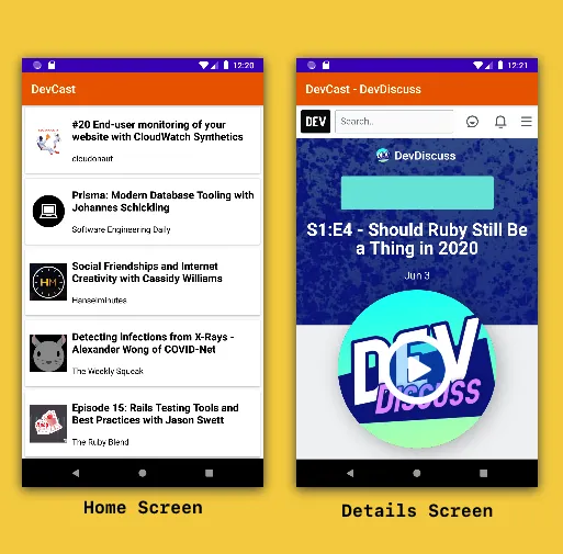 DevCast App Screenshots